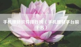 手机理财软件排行榜（手机理财平台前十名）