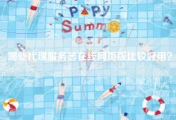 哪些代理服务器在线网页版比较好用？