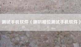 测试手机软件（喇叭相位测试手机软件）