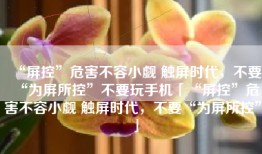 “屏控”危害不容小觑 触屏时代，不要“为屏所控”不要玩手机「“屏控”危害不容小觑 触屏时代，不要“为屏所控”」