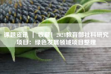 课题资讯 ｜ 收藏！2024教育部社科研究项目：绿色发展领域项目整理
