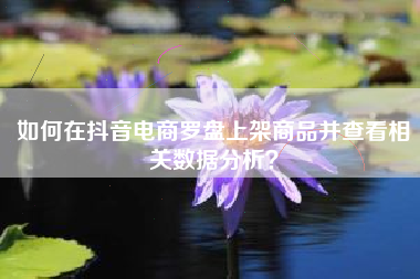 如何在抖音电商罗盘上架商品并查看相关数据分析？