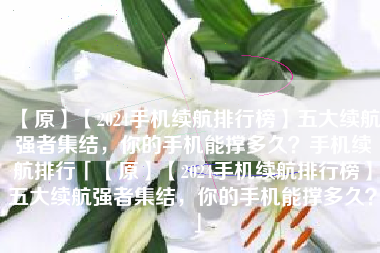 【原】【2024手机续航排行榜】五大续航强者集结，你的手机能撑多久？手机续航排行「【原】【2024手机续航排行榜】五大续航强者集结，你的手机能撑多久？」